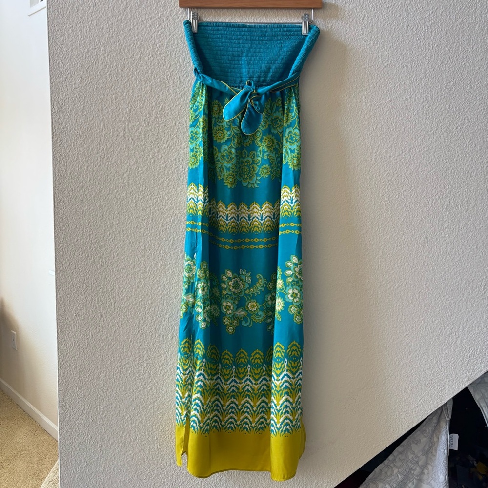 Anthropologie Mermaid Silk Maxi Dress